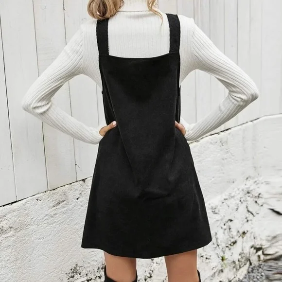 BellanBlue Black Mini Dress with White Turtleneck - Picture 5 of 5